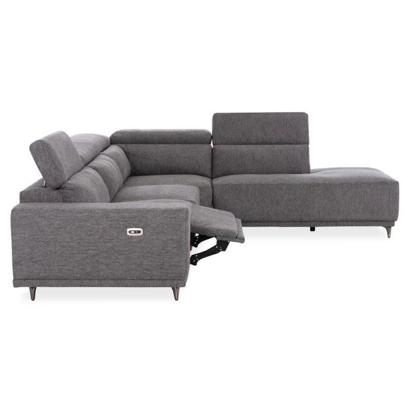 ΚΑΝΑΠΕΣ ΔΕΞΙΑ ΓΩΝΙΑ 5Θ ΜΕ RECLINE LUNARIS HM3316.01R ΓΚΡΙ ΥΦΑΣΜΑ 307x267x94Yεκ