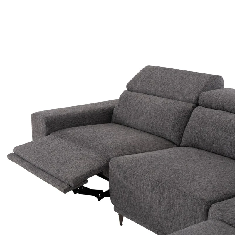 ΚΑΝΑΠΕΣ ΔΕΞΙΑ ΓΩΝΙΑ 5Θ ΜΕ RECLINE LUNARIS HM3316.01R ΓΚΡΙ ΥΦΑΣΜΑ 307x267x94Yεκ
