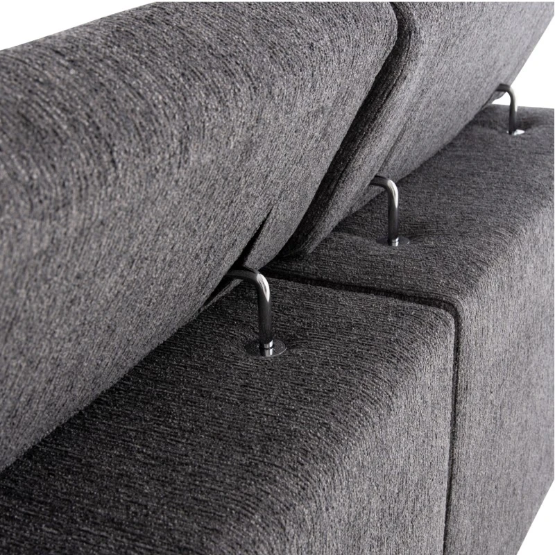 ΚΑΝΑΠΕΣ ΔΕΞΙΑ ΓΩΝΙΑ 5Θ ΜΕ RECLINE LUNARIS HM3316.01R ΓΚΡΙ ΥΦΑΣΜΑ 307x267x94Yεκ