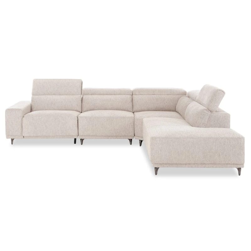 ΚΑΝΑΠΕΣ ΔΕΞΙΑ ΓΩΝΙΑ 5Θ ΜΕ RECLINE LUNARIS HM3316.02R ΕΚΡΟΥ ΥΦΑΣΜΑ 307x267x94Yεκ