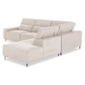 ΚΑΝΑΠΕΣ ΔΕΞΙΑ ΓΩΝΙΑ 5Θ ΜΕ RECLINE LUNARIS HM3316.02R ΕΚΡΟΥ ΥΦΑΣΜΑ 307x267x94Yεκ