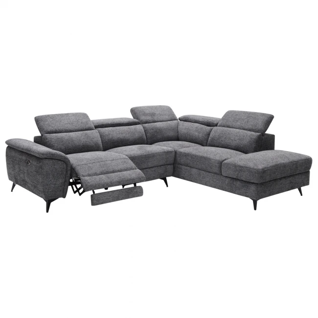 ΚΑΝΑΠΕΣ ΔΕΞΙΑ ΓΩΝΙΑ-ΑΝΑΚΛΙΣΗ & ΑΠΟΘ.ΧΩΡΟΣ-RESTRO HM3339.01R ΓΚΡΙ ΥΦΑΣΜΑ 290x220x80Υεκ