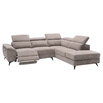 ΚΑΝΑΠΕΣ ΔΕΞΙΑ ΓΩΝΙΑ-ΑΝΑΚΛΙΣΗ & ΑΠΟΘ.ΧΩΡΟΣ-RESTRO HM3339.02R ΜΠΕΖ ΥΦΑΣΜΑ 284x224x76Υ