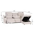 ΚΑΝΑΠΕΣ ΔΕΞΙΑ ΓΩΝΙΑ SYNTHIA HM3308.01R ΑΝΑΚΛΙΣΗ & ΑΠΟΘ.ΧΩΡΟΣ--ΜΠΕΖ 245x170x98Υεκ