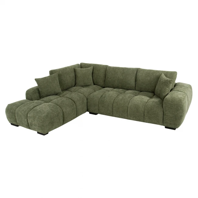 ΚΑΝΑΠΕΣ ΓΩΝΙΑ (ΑΡΙΣΤΕΡΗ) COVEN HM3266.14L ΠΡΑΣΙΝΟ ΥΦΑΣΜΑ 298x102-208x85Υεκ.