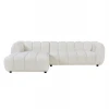 ΚΑΝΑΠΕΣ ΓΩΝΙΑ (ΑΡΙΣΤΕΡΗ) LYKKE HM3326.02L ΕΚΡΟΥ ΥΦΑΣΜΑ 280x89-165(η γωνία)x70Υεκ