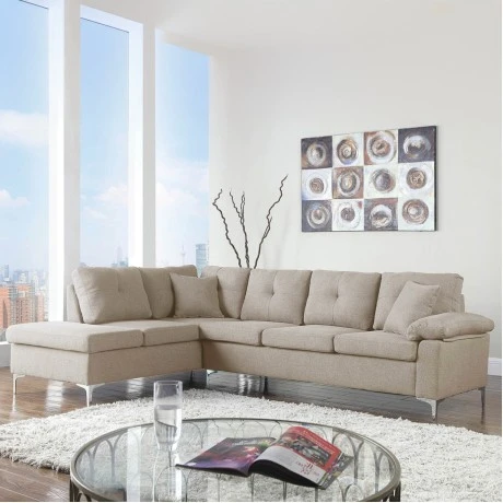 ΚΑΝΑΠΕΣ ΓΩΝΙΑ ΑΡΙΣΤΕΡΗ ZAILA HM3086L ΥΦΑΣΜΑ ΜΠΕΖ 282x197x90 εκ.