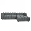 ΚΑΝΑΠΕΣ ΓΩΝΙΑ (ΔΕΞΙΑ) LYKKE HM3326.01R ΓΚΡΙ ΥΦΑΣΜΑ 280x89-165(η γωνία)x70Υεκ