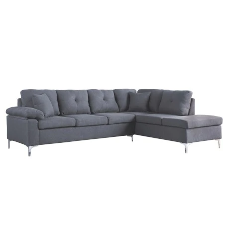 ΚΑΝΑΠΕΣ ΓΩΝΙΑ ΔΕΞΙΑ ZAILA HM3087R ΥΦΑΣΜΑ ΓΚΡΙ 282x197x90Y εκ.