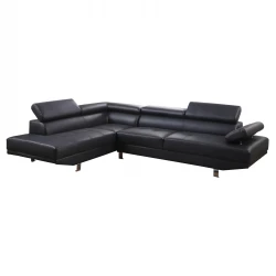 ΚΑΝΑΠΕΣ ΓΩΝΙΑ GORO ΑΡΙΣΤΕΡΗ HM3084.02L ΑΠΟ ΜΑΥΡΟ PU 270x200x87Υεκ