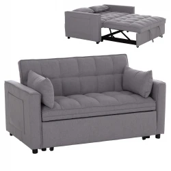 ΚΑΝΑΠΕΣ ΚΡΕΒΑΤΙ 2-ΘΕΣΙΟΣ BORG HM3289.01 ΓΚΡΙ ΥΦΑΣΜΑ 140x100x80Υεκ