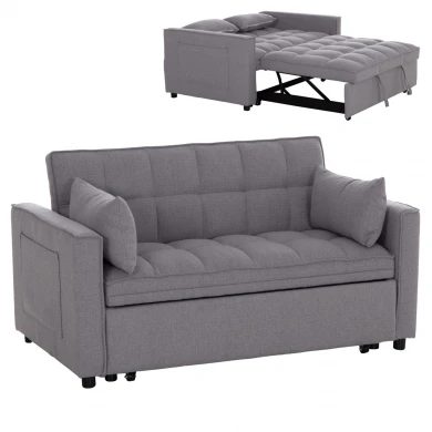 ΚΑΝΑΠΕΣ ΚΡΕΒΑΤΙ 2-ΘΕΣΙΟΣ BORG HM3289.01 ΓΚΡΙ ΥΦΑΣΜΑ 140x100x80Υεκ