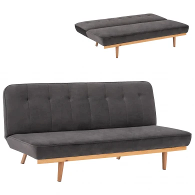 ΚΑΝΑΠΕΣ ΚΡΕΒΑΤΙ 3ΘΕΣΙΟΣ ΑΠΟ ΒΕΛΟΥΔΟ ΓΚΡΙ HM3168.01 193Χ85Χ88Υ εκ.