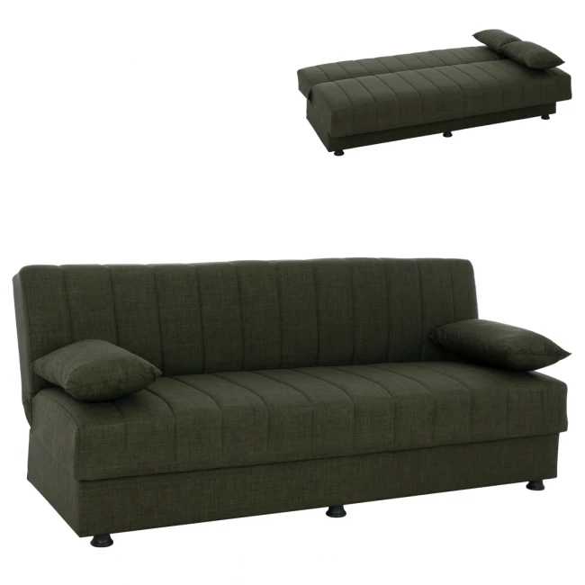 ΚΑΝΑΠΕΣ ΚΡΕΒΑΤΙ ANDRI ΤΡΙΘΕΣΙΟΣ DARK OLIVE HM3239.05 180x72x77 εκ.