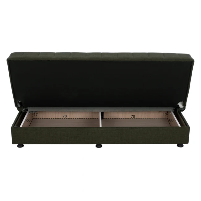 ΚΑΝΑΠΕΣ ΚΡΕΒΑΤΙ ANDRI ΤΡΙΘΕΣΙΟΣ DARK OLIVE HM3239.05 180x72x77 εκ.