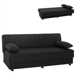 ΚΑΝΑΠΕΣ ΚΡΕΒΑΤΙ ANDRI ΤΡΙΘΕΣΙΟΣ ΜΑΥΡΟΣ HM3239.01 180x72x77 εκ.