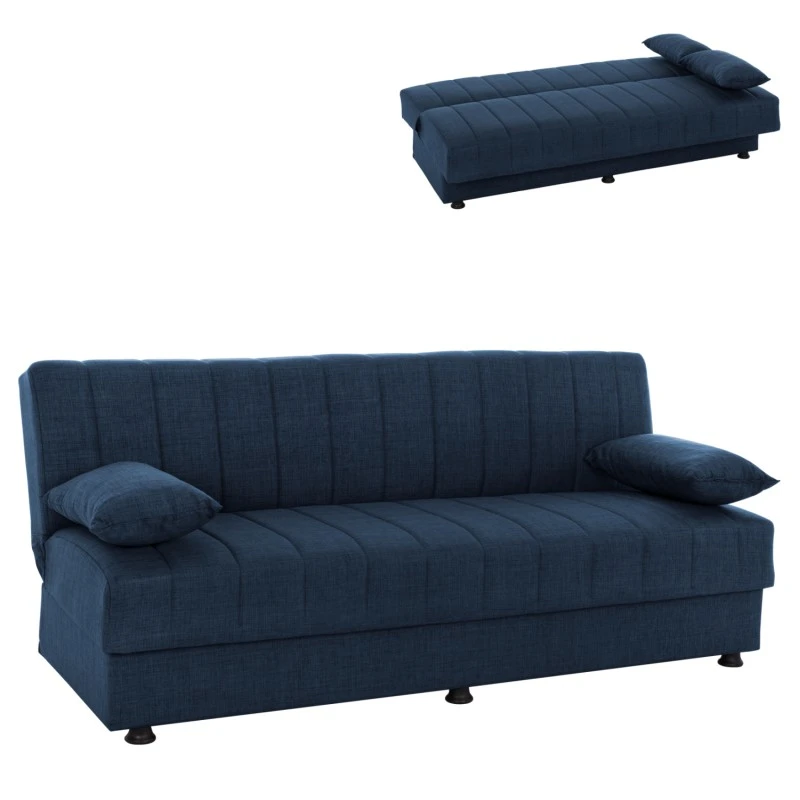 ΚΑΝΑΠΕΣ ΚΡΕΒΑΤΙ ANDRI ΤΡΙΘΕΣΙΟΣ ΜΠΛΕ HM3239.07 180x72x77 εκ.