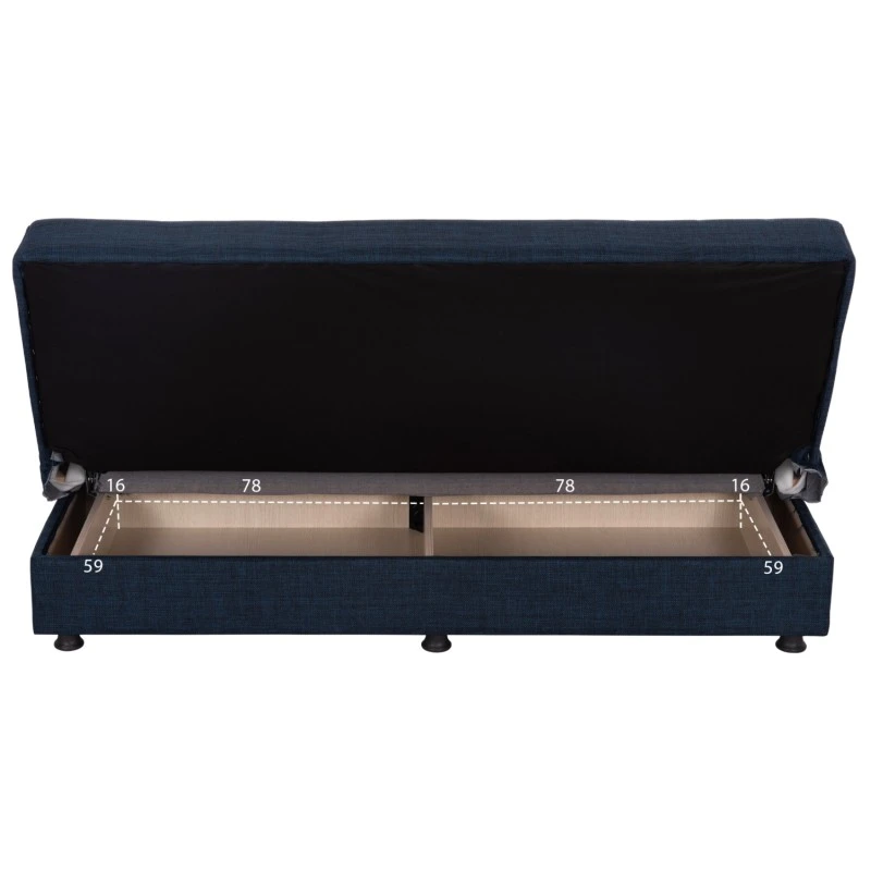 ΚΑΝΑΠΕΣ ΚΡΕΒΑΤΙ ANDRI ΤΡΙΘΕΣΙΟΣ ΜΠΛΕ HM3239.07 180x72x77 εκ.