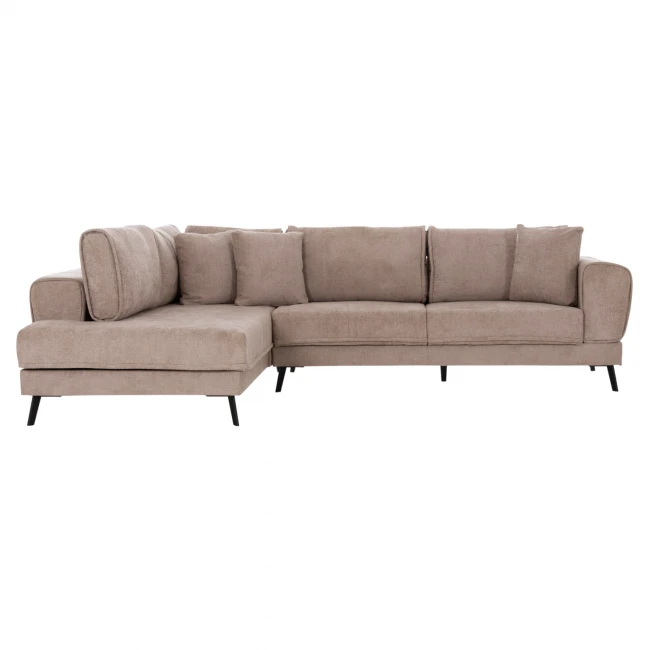 ΚΑΝΑΠΕΣ ΚΡΕΒΑΤΙ ΑΡΙΣΤΕΡΗ ΓΩΝΙΑ ZENORA HM3337.03L ΜΠΕΖ ΥΦΑΣΜΑ 303x214x80Υεκ