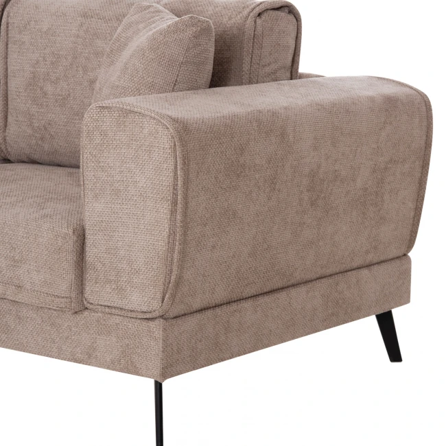 ΚΑΝΑΠΕΣ ΚΡΕΒΑΤΙ ΑΡΙΣΤΕΡΗ ΓΩΝΙΑ ZENORA HM3337.03L ΜΠΕΖ ΥΦΑΣΜΑ 303x214x80Υεκ