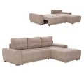 ΚΑΝΑΠΕΣ ΚΡΕΒΑΤΙ ΔΕΞΙΑ ΓΩΝΙΑ COMFYRA HM3336.03R ΜΠΕΖ ΥΦΑΣΜΑ 270x181x75Υεκ