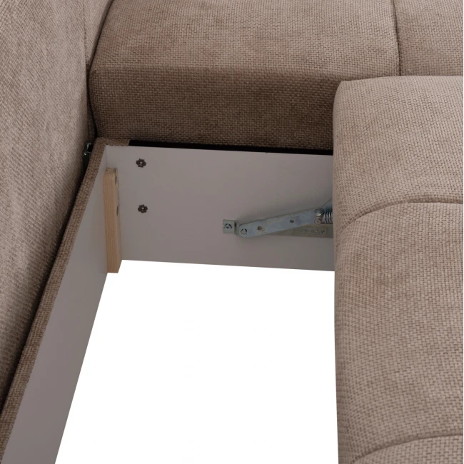 ΚΑΝΑΠΕΣ ΚΡΕΒΑΤΙ ΔΕΞΙΑ ΓΩΝΙΑ COMFYRA HM3336.03R ΜΠΕΖ ΥΦΑΣΜΑ 270x181x75Υεκ