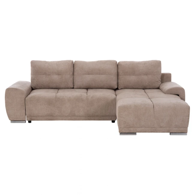 ΚΑΝΑΠΕΣ ΚΡΕΒΑΤΙ ΔΕΞΙΑ ΓΩΝΙΑ COMFYRA HM3336.03R ΜΠΕΖ ΥΦΑΣΜΑ 270x181x75Υεκ