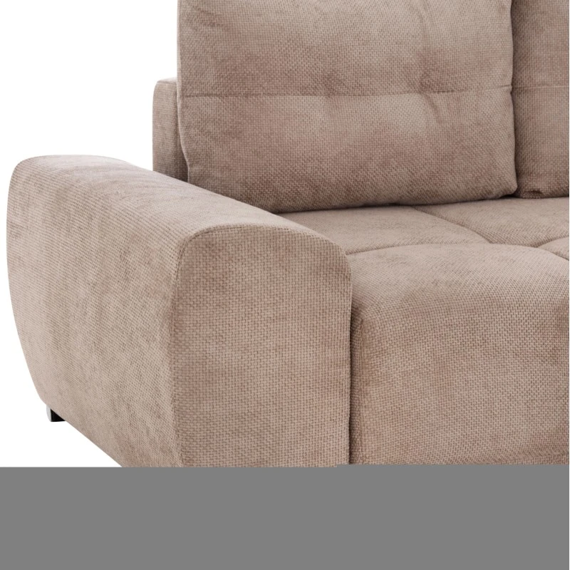 ΚΑΝΑΠΕΣ ΚΡΕΒΑΤΙ ΔΕΞΙΑ ΓΩΝΙΑ COMFYRA HM3336.03R ΜΠΕΖ ΥΦΑΣΜΑ 270x181x75Υεκ