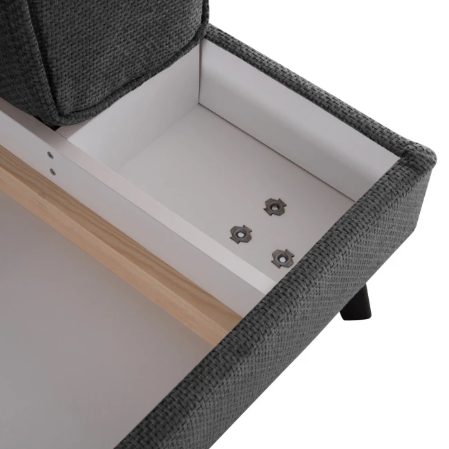 ΚΑΝΑΠΕΣ ΚΡΕΒΑΤΙ ΔΕΞΙΑ ΓΩΝΙΑ ZENORA HM3337.01R ΣΚΟΥΡΟ ΓΚΡΙ ΥΦΑΣΜΑ 303x214x80Υεκ