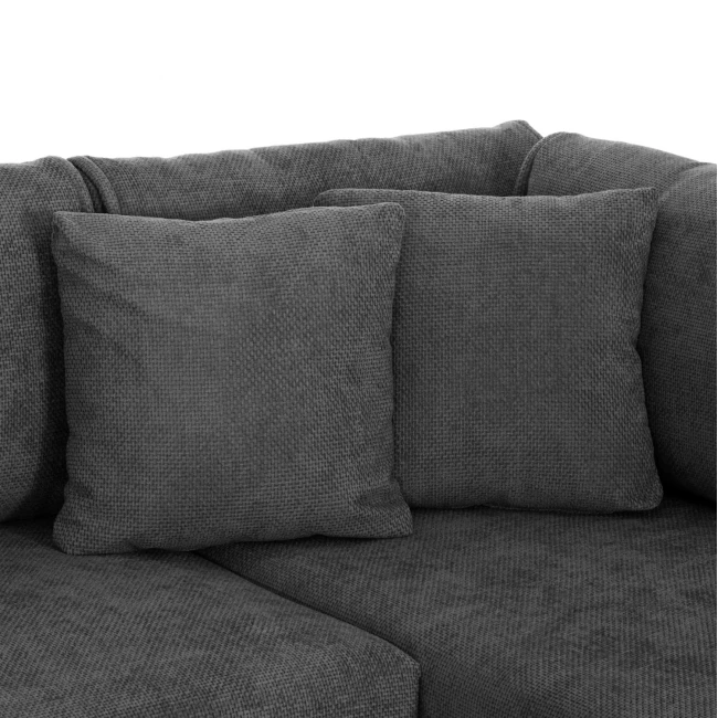 ΚΑΝΑΠΕΣ ΚΡΕΒΑΤΙ ΔΕΞΙΑ ΓΩΝΙΑ ZENORA HM3337.01R ΣΚΟΥΡΟ ΓΚΡΙ ΥΦΑΣΜΑ 303x214x80Υεκ