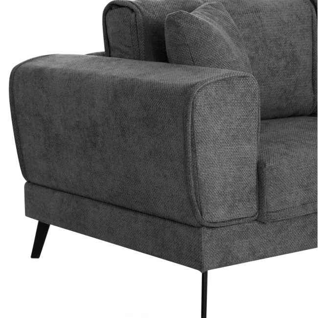 ΚΑΝΑΠΕΣ ΚΡΕΒΑΤΙ ΔΕΞΙΑ ΓΩΝΙΑ ZENORA HM3337.01R ΣΚΟΥΡΟ ΓΚΡΙ ΥΦΑΣΜΑ 303x214x80Υεκ