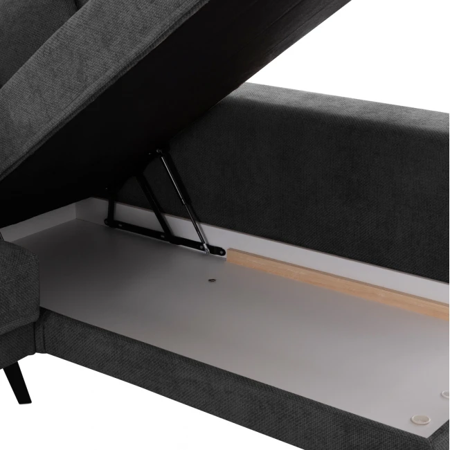 ΚΑΝΑΠΕΣ ΚΡΕΒΑΤΙ ΔΕΞΙΑ ΓΩΝΙΑ ZENORA HM3337.01R ΣΚΟΥΡΟ ΓΚΡΙ ΥΦΑΣΜΑ 303x214x80Υεκ