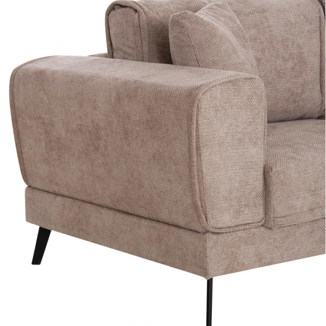 ΚΑΝΑΠΕΣ ΚΡΕΒΑΤΙ ΔΕΞΙΑ ΓΩΝΙΑ ZENORA HM3337.03R ΜΠΕΖ ΥΦΑΣΜΑ 303x214x80Υεκ