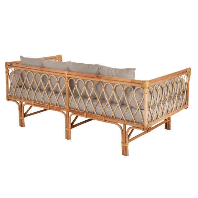 ΚΑΝΑΠΕΣ-ΚΡΕΒΑΤΙ ΕΞ. ΧΩΡΟΥ ALIKI HM9658 RATTAΝ ΦΥΣΙΚΟ-ΜΠΕΖ ΜΑΞΙΛΑΡΙΑ 200x100x86Yεκ.