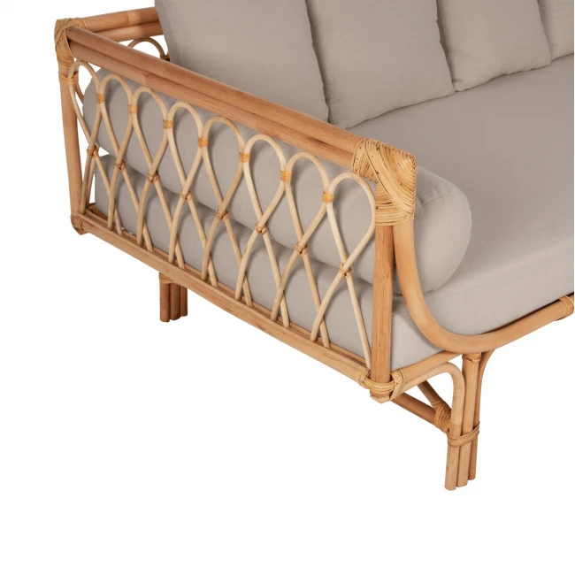 ΚΑΝΑΠΕΣ-ΚΡΕΒΑΤΙ ΕΞ. ΧΩΡΟΥ ALIKI HM9658 RATTAΝ ΦΥΣΙΚΟ-ΜΠΕΖ ΜΑΞΙΛΑΡΙΑ 200x100x86Yεκ.