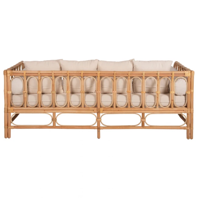 ΚΑΝΑΠΕΣ-ΚΡΕΒΑΤΙ ΕΞ. ΧΩΡΟΥ LIGNANO HM9660 RATTAΝ ΦΥΣΙΚΟ-ΜΠΕΖ ΜΑΞΙΛΑΡΙΑ 200x100x75Υεκ.