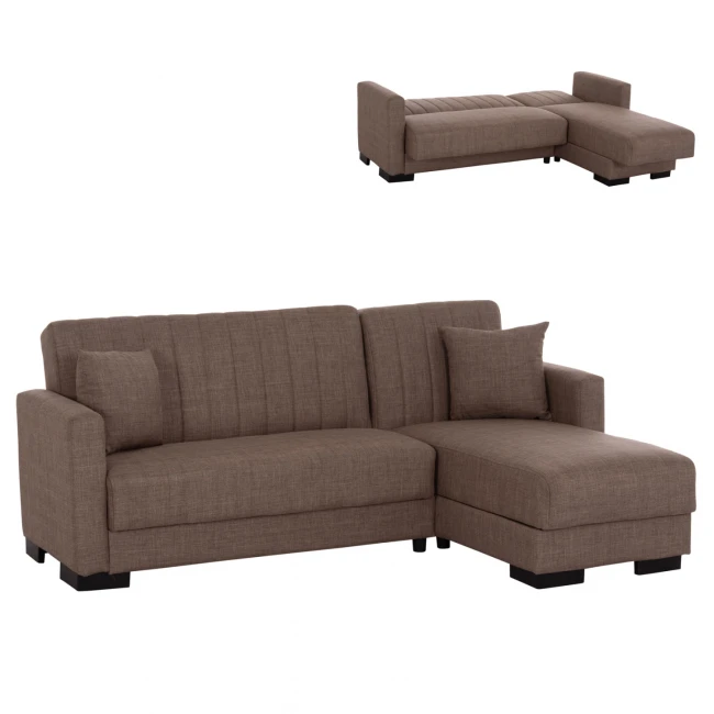 ΚΑΝΑΠΕΣ ΚΡΕΒΑΤΙ GHUFRAN ΓΩΝΙΑ ΑΝΑΣΤΡΕΨΙΜΗ ΚΑΦΕ HM3244.02 ΜΕ ΑΠΟΘΗΚΕΤΙΚΟ ΧΩΡΟ 202x140x78Yεκ.