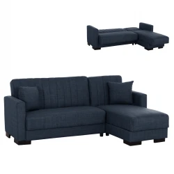 ΚΑΝΑΠΕΣ ΚΡΕΒΑΤΙ GHUFRAN ΓΩΝΙΑ ΑΝΑΣΤΡΕΨΙΜΗ ΜΠΛΕ HM3244.07 ΜΕ ΑΠΟΘΗΚΕΤΙΚΟ ΧΩΡΟ 202x140x78Yεκ.