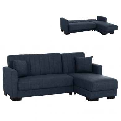 ΚΑΝΑΠΕΣ ΚΡΕΒΑΤΙ GHUFRAN ΓΩΝΙΑ ΑΝΑΣΤΡΕΨΙΜΗ ΜΠΛΕ HM3244.07 ΜΕ ΑΠΟΘΗΚΕΤΙΚΟ ΧΩΡΟ 202x140x78Yεκ.