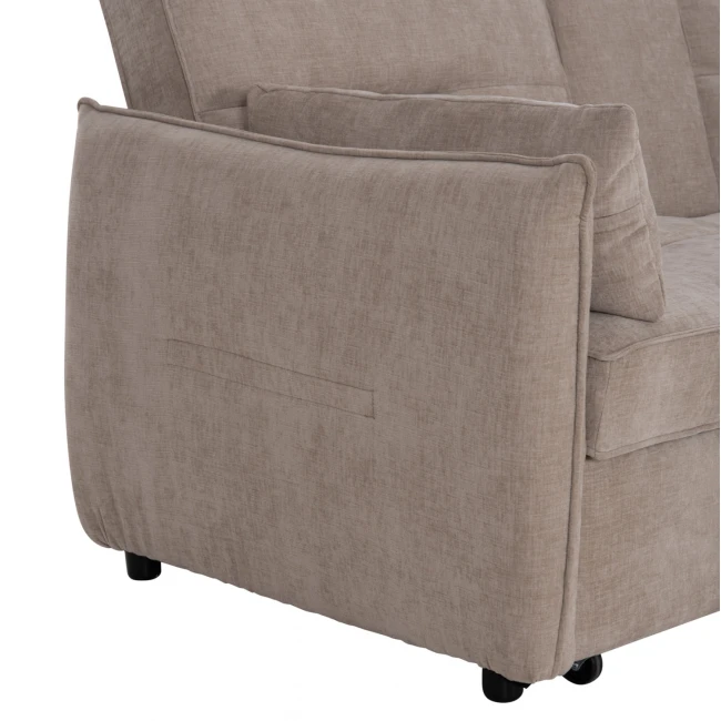 ΚΑΝΑΠΕΣ ΚΡΕΒΑΤΙ (ΓΩΝΙΑ) ΠΟΛΥΜΟΡΦΙΚΟΣ 3-ΘΕΣΙΟΣ VELAR HM3305.03 ΜΠΕΖ ΥΦΑΣΜΑ 207x90x80Υεκ.