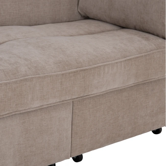 ΚΑΝΑΠΕΣ ΚΡΕΒΑΤΙ (ΓΩΝΙΑ) ΠΟΛΥΜΟΡΦΙΚΟΣ 3-ΘΕΣΙΟΣ VELAR HM3305.03 ΜΠΕΖ ΥΦΑΣΜΑ 207x90x80Υεκ.