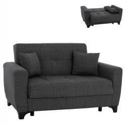 ΚΑΝΑΠΕΣ ΚΡΕΒΑΤΙ HEMA ΔΙΘΕΣΙΟΣ  ΨΗΛΗ ΠΛΑΤΗ ΓΚΡΙ HM3243.03 160x84x88 εκ.