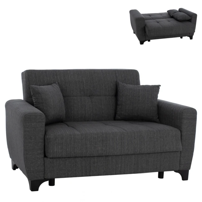 ΚΑΝΑΠΕΣ ΚΡΕΒΑΤΙ HEMA ΔΙΘΕΣΙΟΣ  ΨΗΛΗ ΠΛΑΤΗ ΓΚΡΙ HM3243.03 160x84x88 εκ.