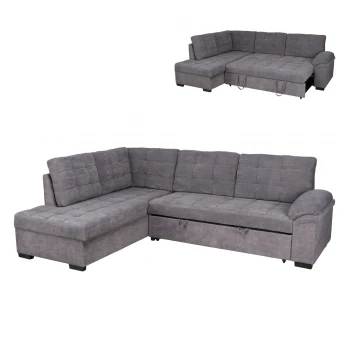 ΚΑΝΑΠΕΣ ΚΡΕΒΑΤΙ JADE ΑΡΙΣΤΕΡΗ ΓΩΝΙΑ ΣΕ ΣΚΟΥΡΟ ΓΚΡΙ ΧΡΩΜΑ HM3144.02L 252x159x84Υ εκ.