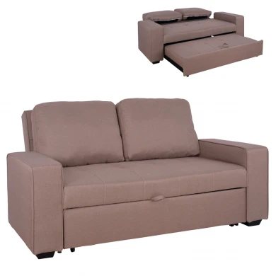 ΚΑΝΑΠΕΣ ΚΡΕΒΑΤΙ KANNA 2ΘΕΣΙΟΣ HM3082.04 ΜΕ ΜΠΕΖ ΥΦΑΣΜΑ 175x100x83 εκ.