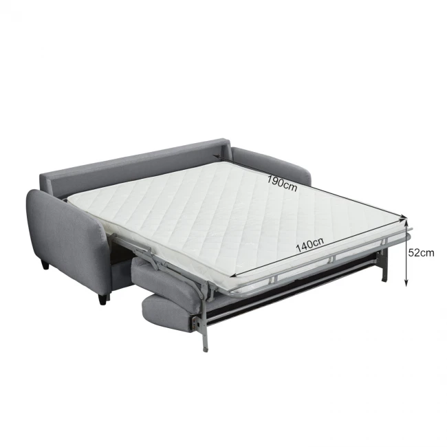 ΚΑΝΑΠΕΣ-ΚΡΕΒΑΤΙ ΜΕ ΑΝΑΔΙΠΛ.ΣΤΡΩΜΑ ETUDINE HM3311.01 ΓΚΡΙ ΥΦΑΣΜΑ 190x98x90Υεκ