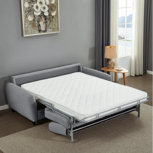 ΚΑΝΑΠΕΣ-ΚΡΕΒΑΤΙ ΜΕ ΑΝΑΔΙΠΛ.ΣΤΡΩΜΑ ETUDINE HM3311.01 ΓΚΡΙ ΥΦΑΣΜΑ 190x98x90Υεκ