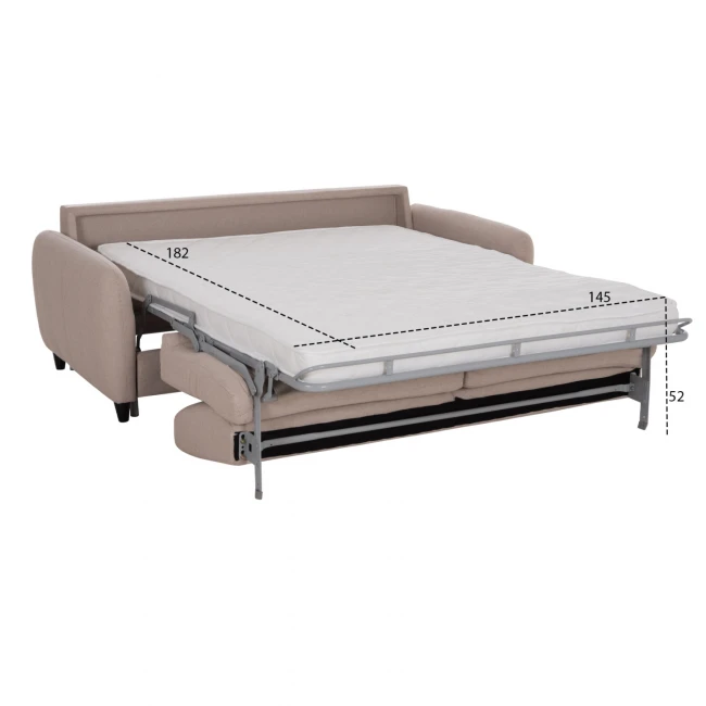 ΚΑΝΑΠΕΣ-ΚΡΕΒΑΤΙ ΜΕ ΑΝΑΔΙΠΛ.ΣΤΡΩΜΑ ETUDINE HM3311.02 ΜΠΕΖ ΥΦΑΣΜΑ 190x98x90Υεκ