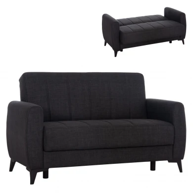 ΚΑΝΑΠΕΣ ΚΡΕΒΑΤΙ ΜΕ ΑΠΟΘ.ΧΩΡΟ ΔΙΘΕΣΙΟΣ NIKKO HM3293.01 ΓΚΡΙ ΥΦΑΣΜΑ 144x75x84Υεκ.