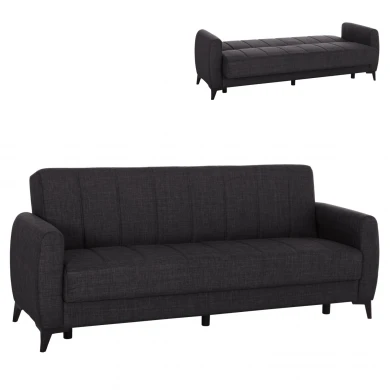 ΚΑΝΑΠΕΣ ΚΡΕΒΑΤΙ ΜΕ ΑΠΟΘ.ΧΩΡΟ TΡΙΘΕΣΙΟΣ NIKKO HM3292.01 ΓΚΡΙ ΥΦΑΣΜΑ 209x76x83Υεκ.